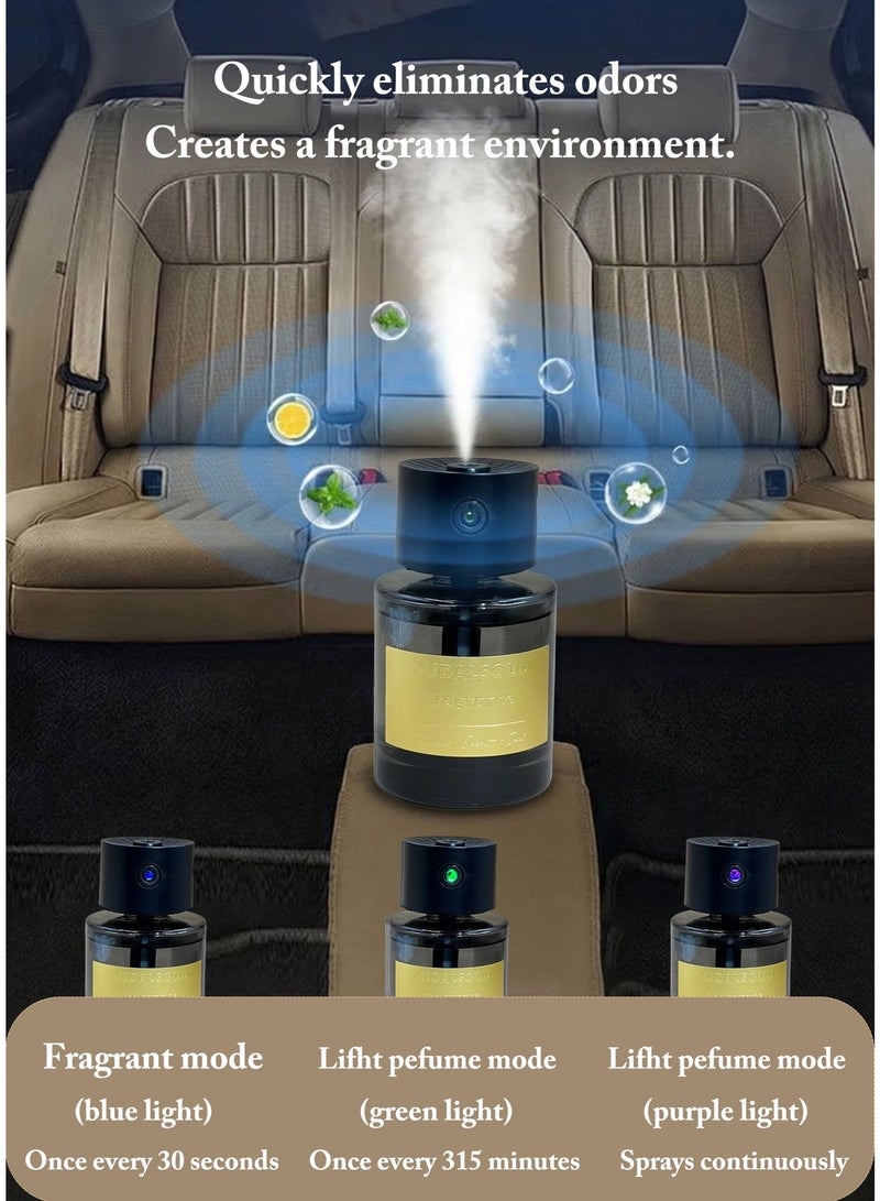 أود أل سعود مجموعة معطر جو للسيارة صغيرة الحجم تعمل بمنفذ USB، مزودة بموزع روائح سعة 150 مل برائحة خشب الصندل، مع جهاز عرض نجوم، وأنماط عطرية قابلة للتعديل، خالية من الكحول والمواد المضافة، مناسبة للأطفال والنساء الحوامل، للاستخدام في السيارات والغرف والمكاتب المنزلية وغرف النوم. - Image 5